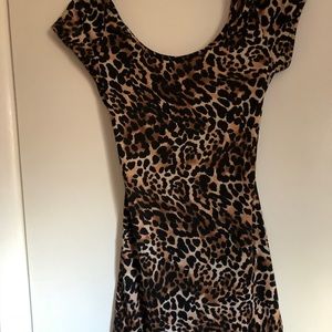 Leopard Wet Seal Dress lace cut out back.